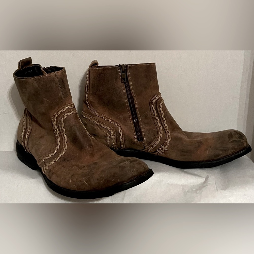 Bed|Stu distressed Leather Ankle Boots size 9 Mens